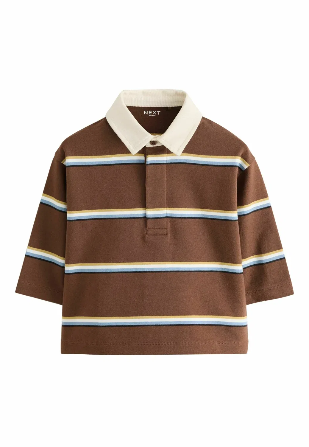 Рубашка-Поло для регби стандартного кроя Next, Brown Cream — фото 4