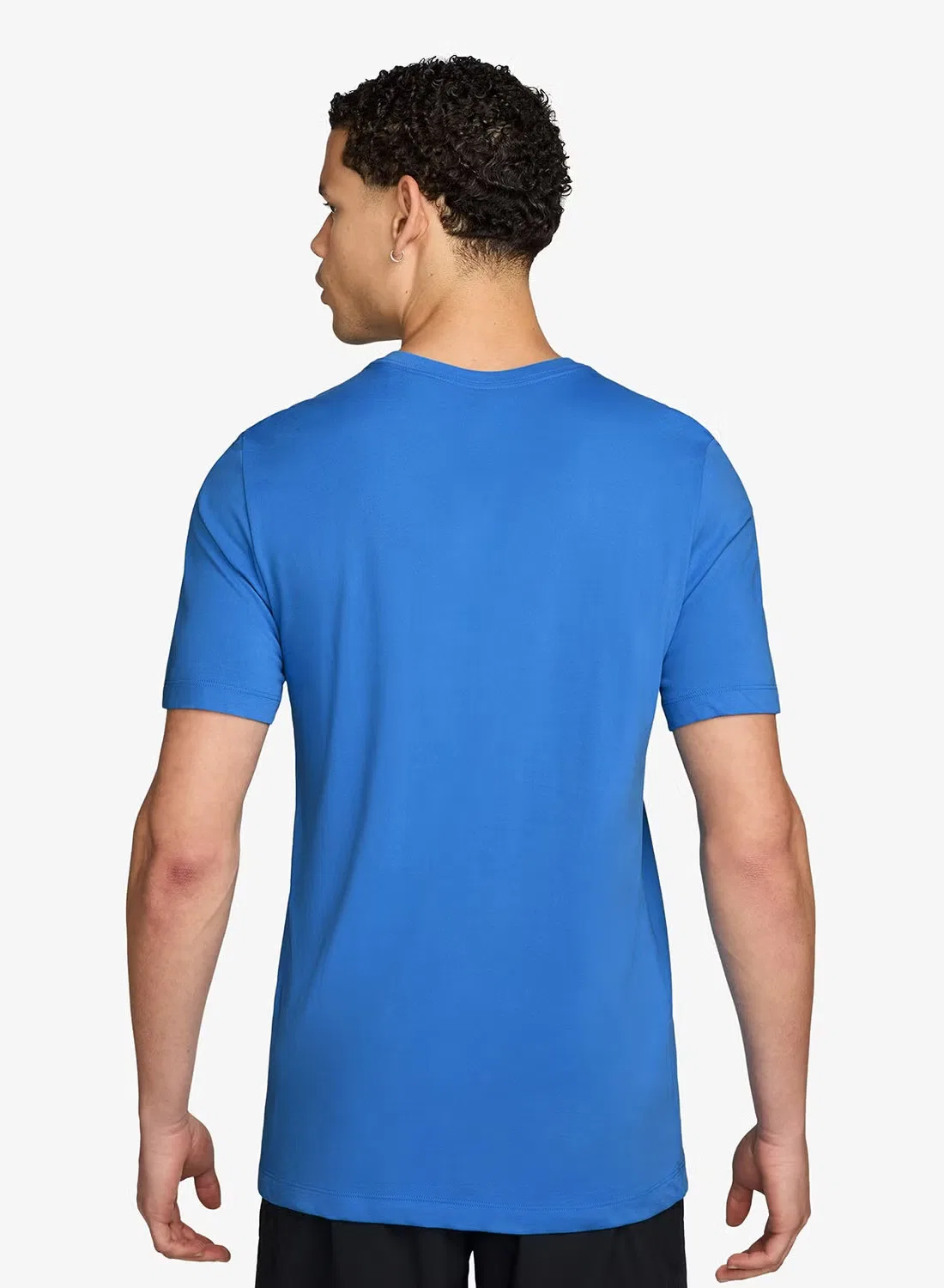 Футболка с принтом Dri-Fit run swoosh Nike, синяя — фото 2