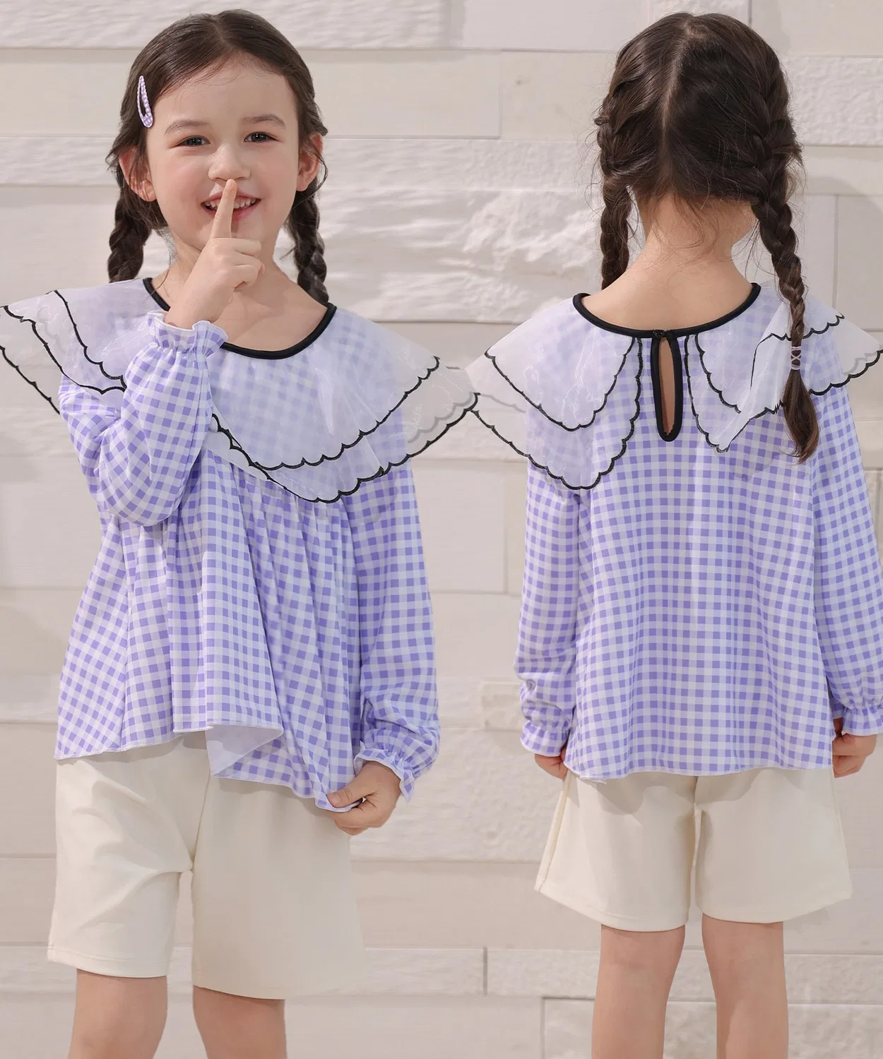Детский комплект для девочек с длинным рукавомTeddyShop, Purple