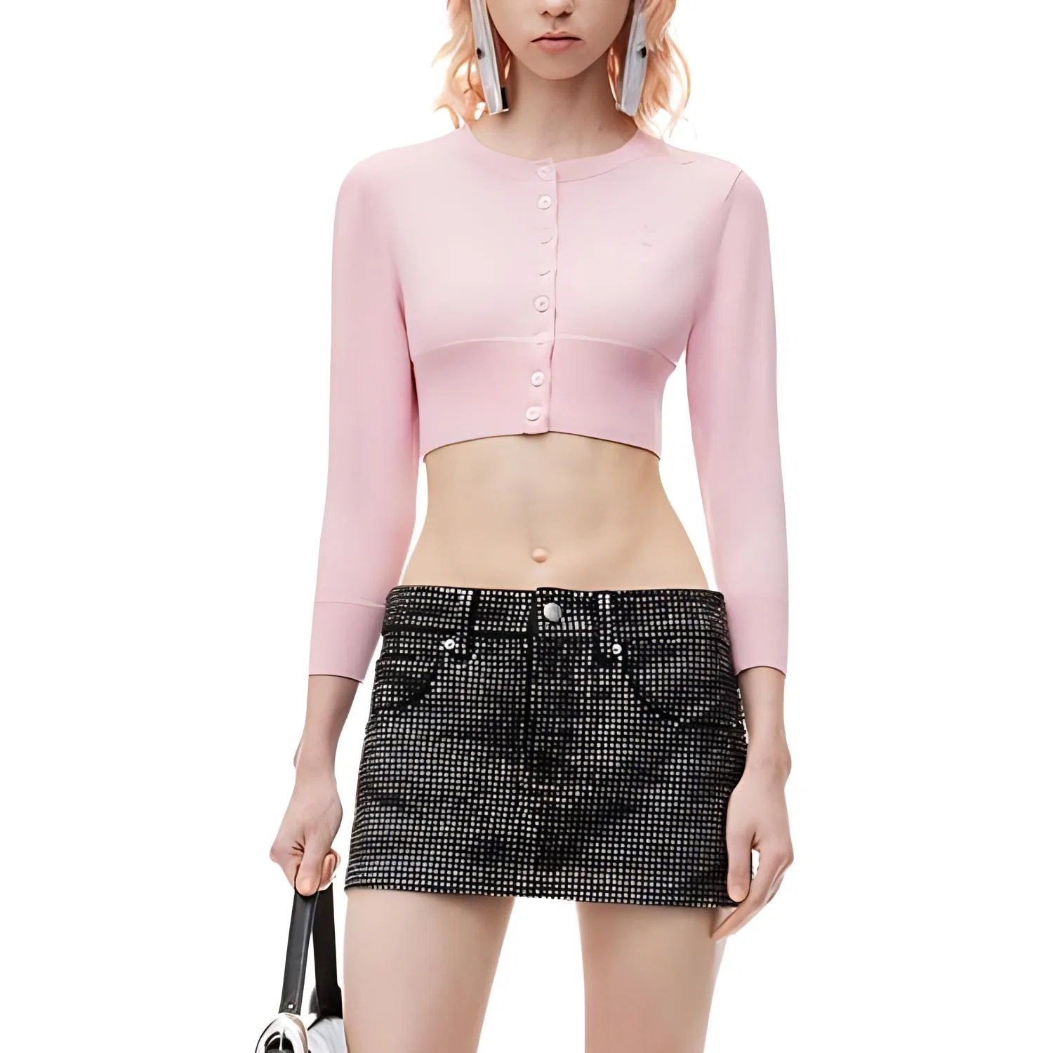 Женский кардиган с логотипом Alexander Wang, Pink Lace
