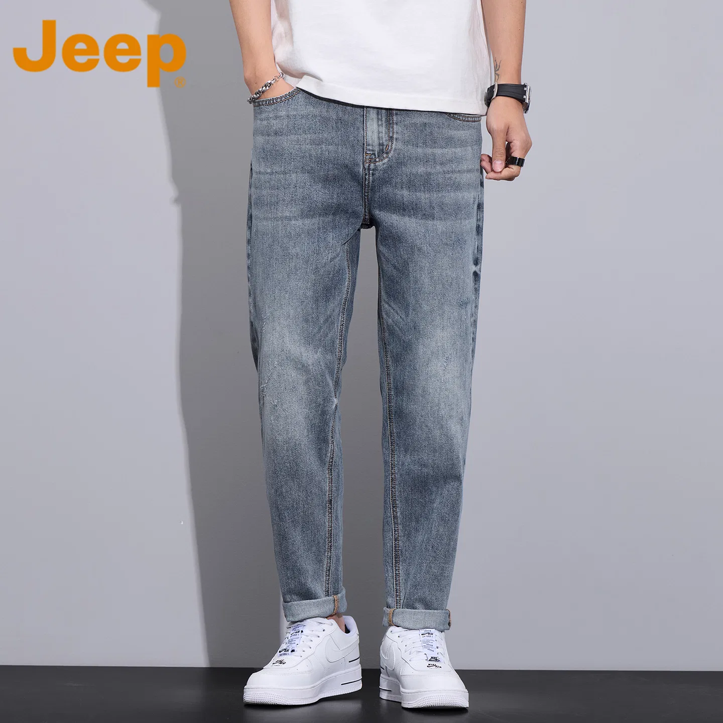 Детские джинсы зауженные Jeep, Gray Wood Blue — фото 3