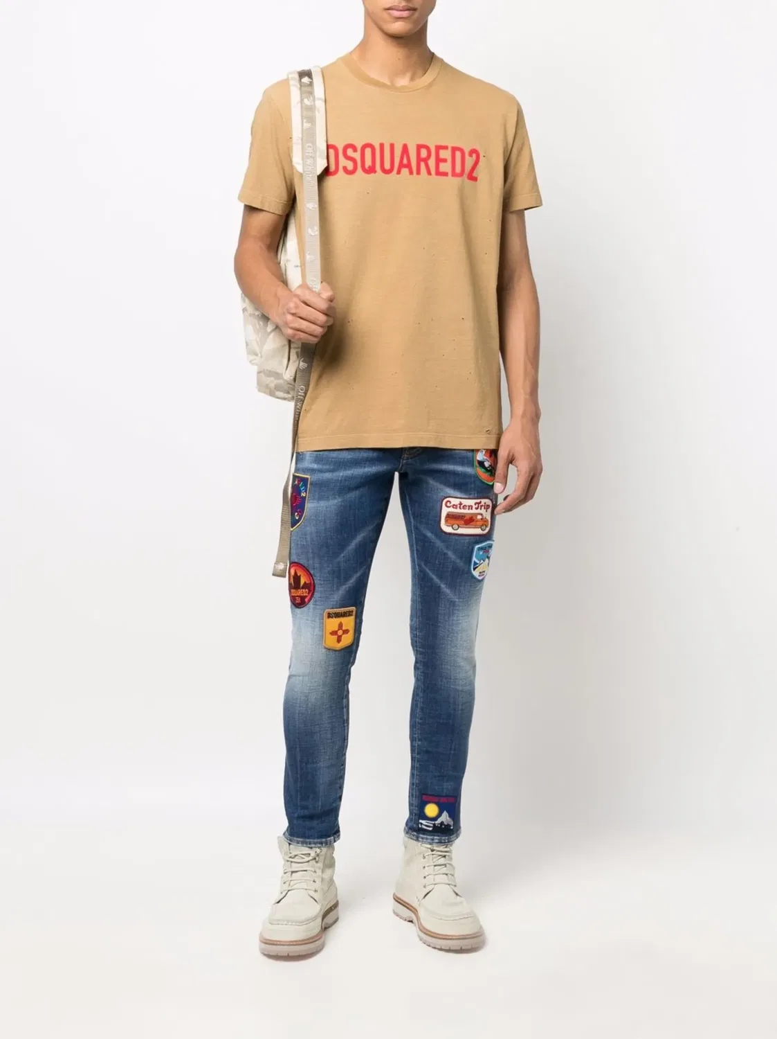 Футболка с логотипом и короткими рукавами DSQUARED2, нейтральные — фото 2