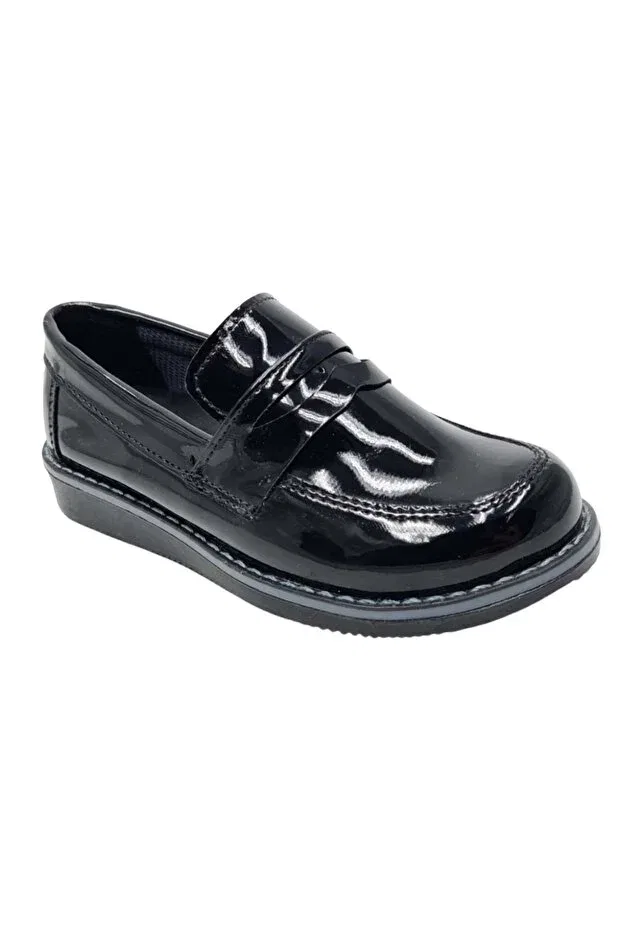 Детские лоферы для мальчиков лакированные Ww Waka Waka Kids Store, Black