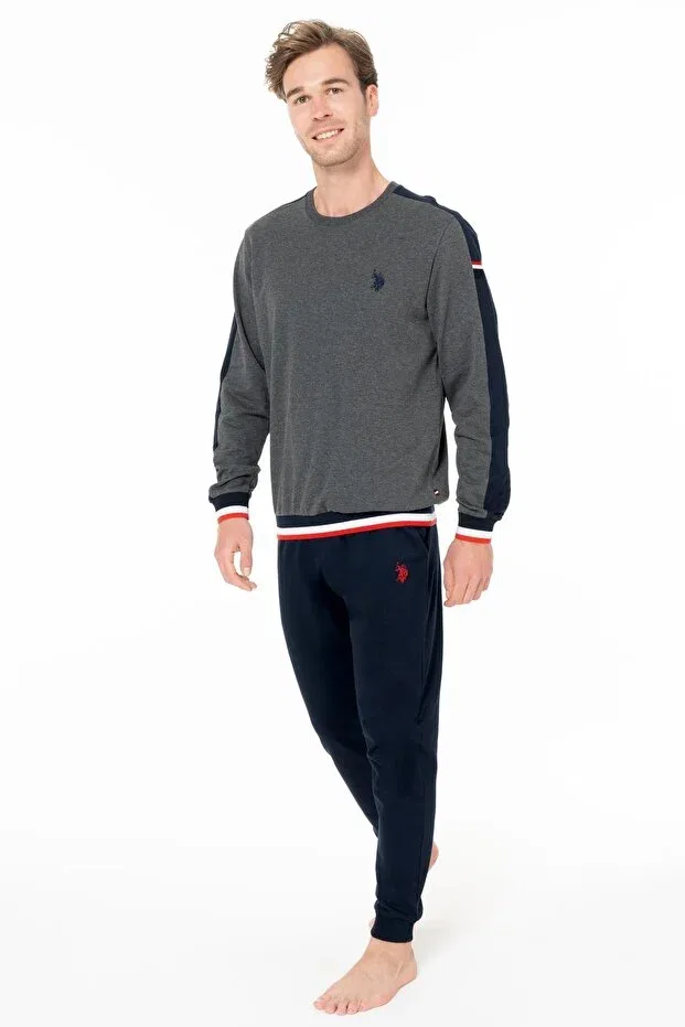 Мужской комплект домашней одежды с длинным рукавом U.S. Polo Assn., Anthracite — фото 2
