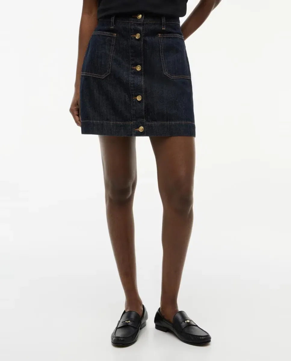 Женская прямая мини-юбка из денима Tommy Hilfiger, Azul — фото 2