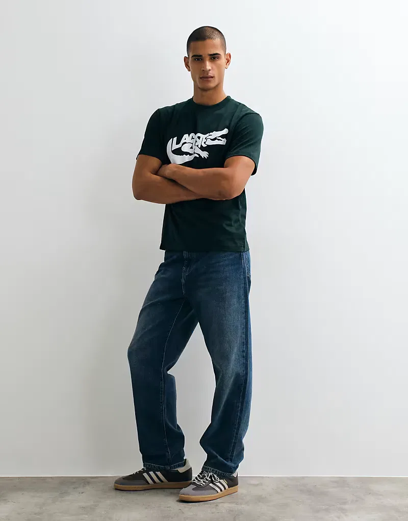 Футболка Lacoste с изображением крокодила, зеленого — фото 2