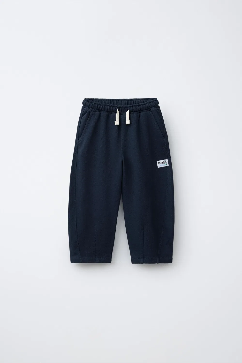 Брюки "Бочка" с этикеткой ZARA, Navy Blue