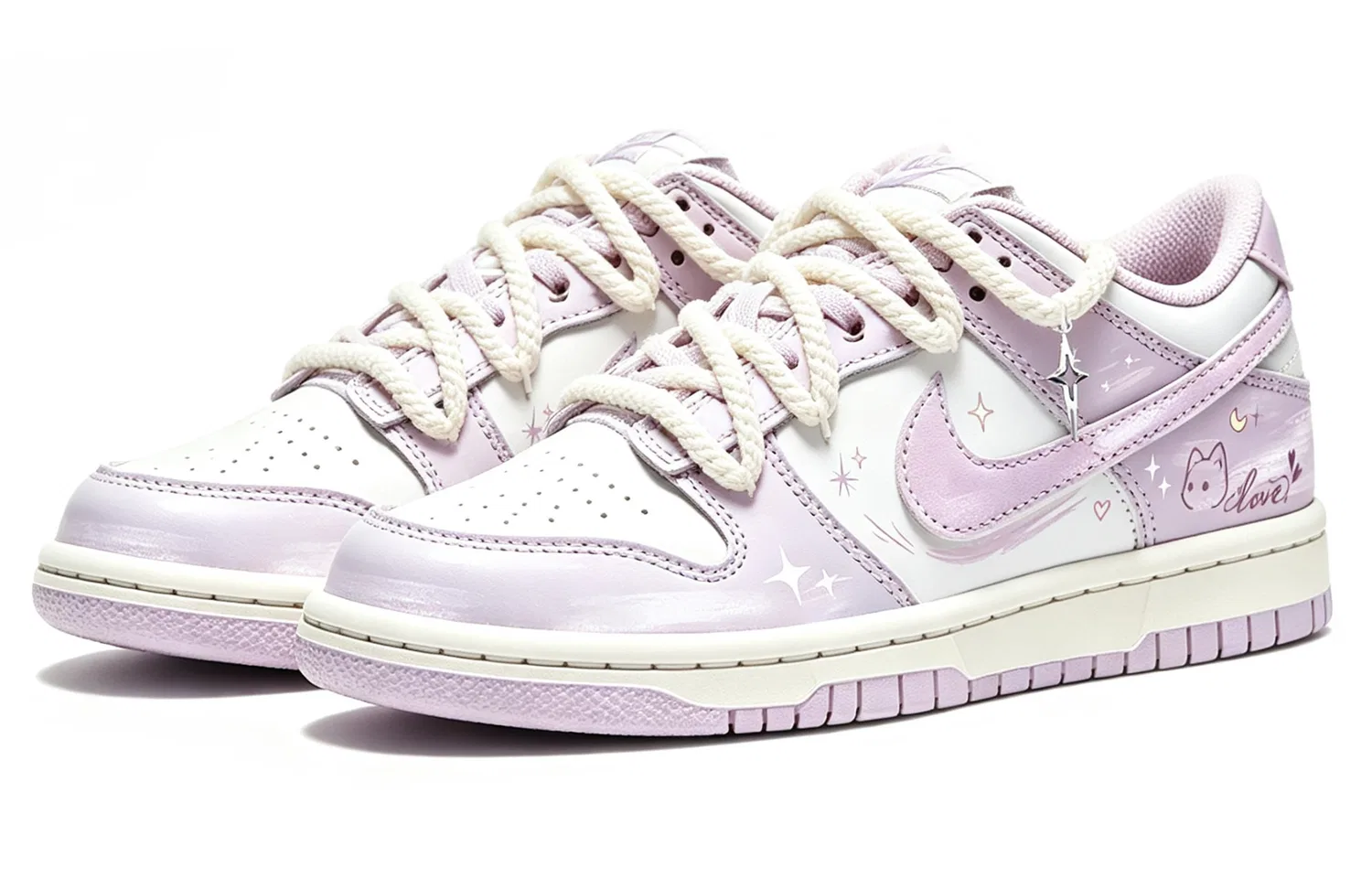 Детские скейтбординг-кроссовки Nike Dunk Kids Purple Pink-Starlight Island — фото 4