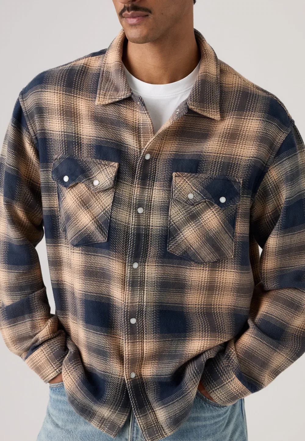 Рубашка Levi'S, Pier 89 Plaid Blue/Cream — фото 4