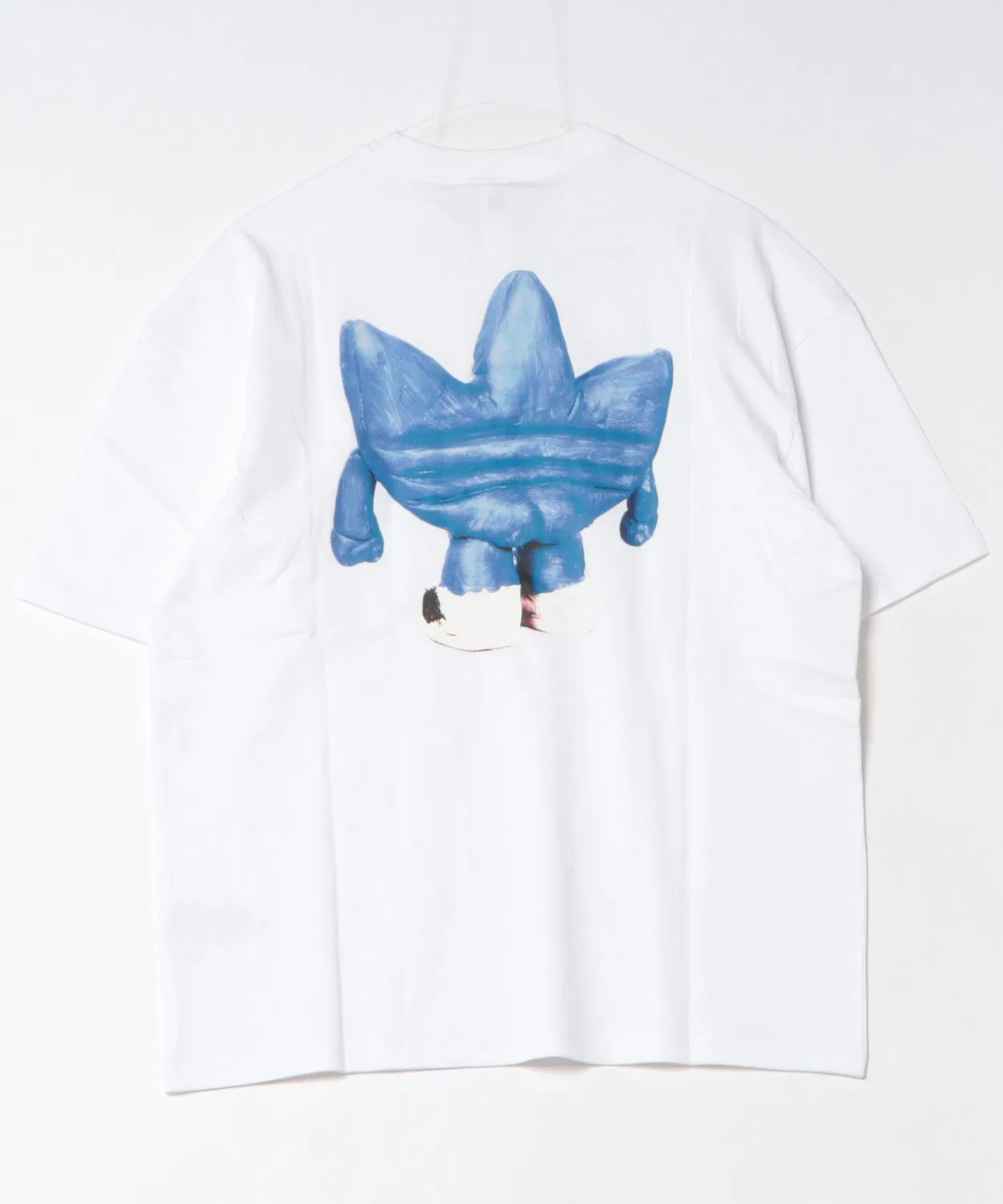 Мужская футболка с принтом Clay Trefoil Adidas, White — фото 2