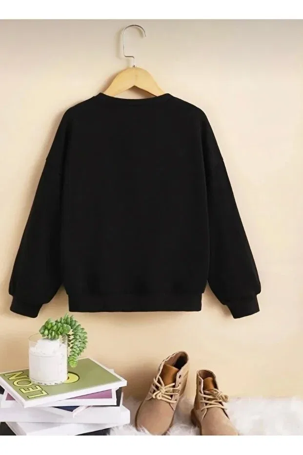 Детские свитшот для девочек с длинным рукавом Topçu, Black — фото 2