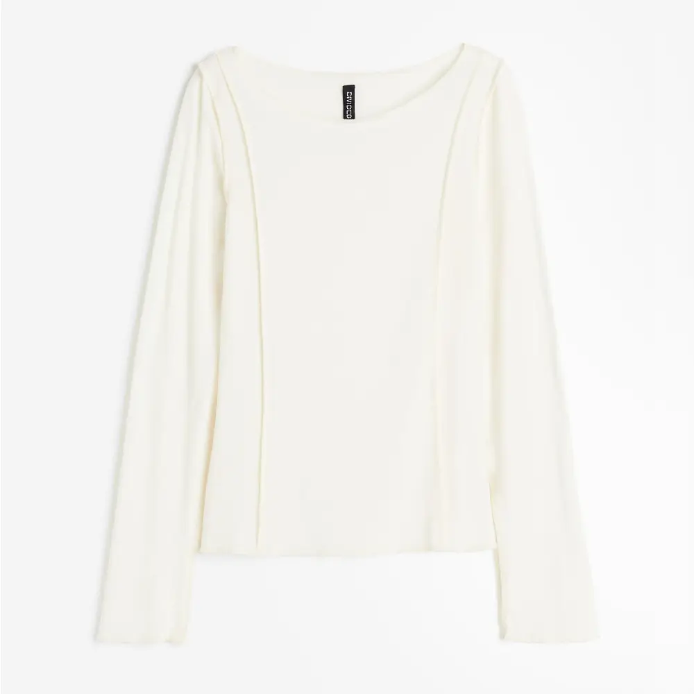 

Лонгслив H&M Flatlock Seams, кремовый