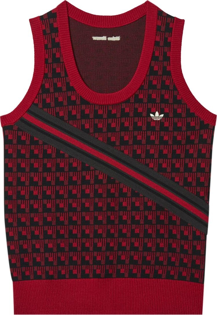 Жилет Adidas x Wales Bonner Knit Vest 'Multicolor', красный — фото 2