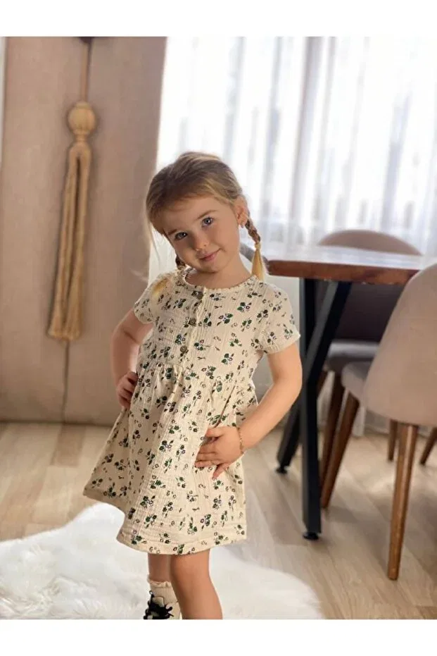Детское платье для девочек хлопковое с принтом Jolly Kids, Mint