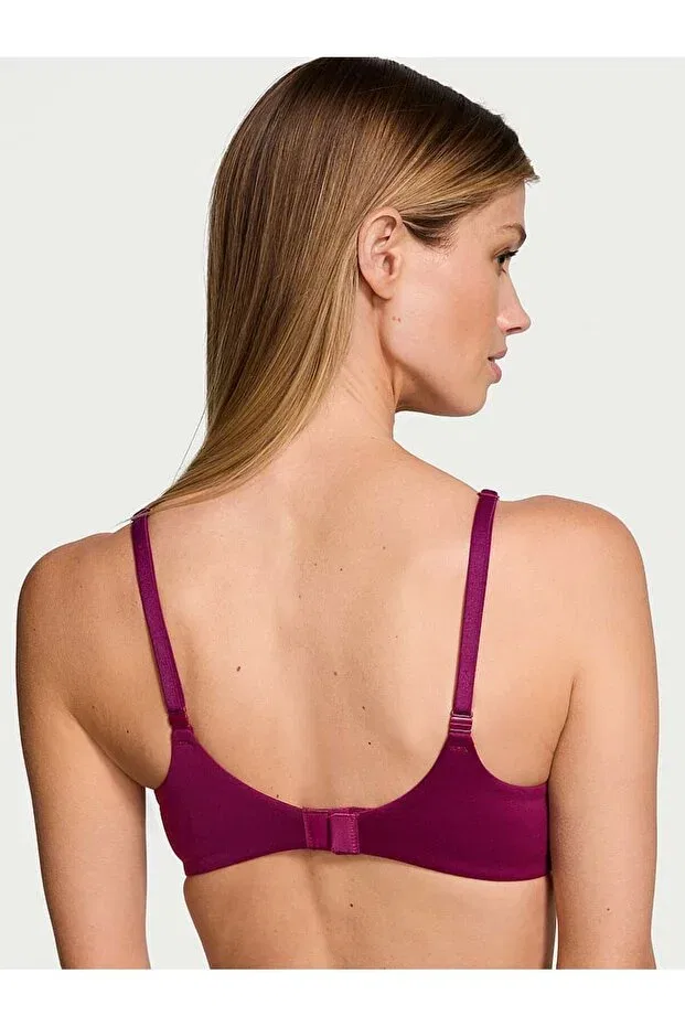 Женский бюстгальтер с кружевом Perfect Shape Lace Push-Up Bra Victoria'S Secret, Plum Red — фото 3