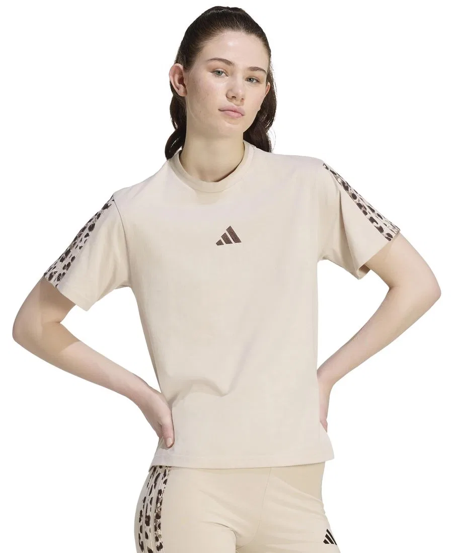 Футболка с принтом и 3-полосными деталями adidas, Crystal Linen Multicolor Crystal Linen