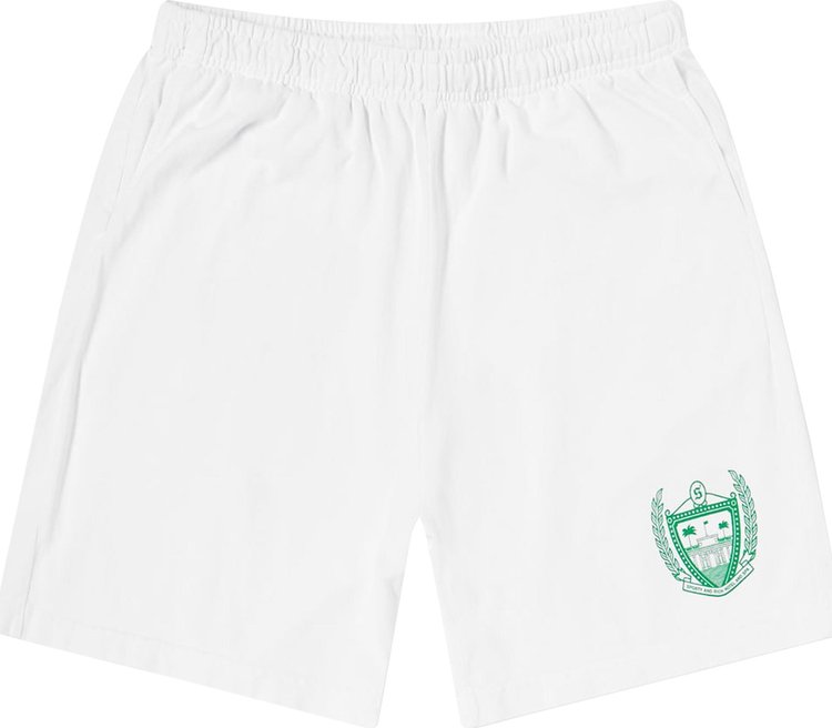 Шорты Sporty & Rich Beverly Hills Gym Short 'White/Green', белый - фото