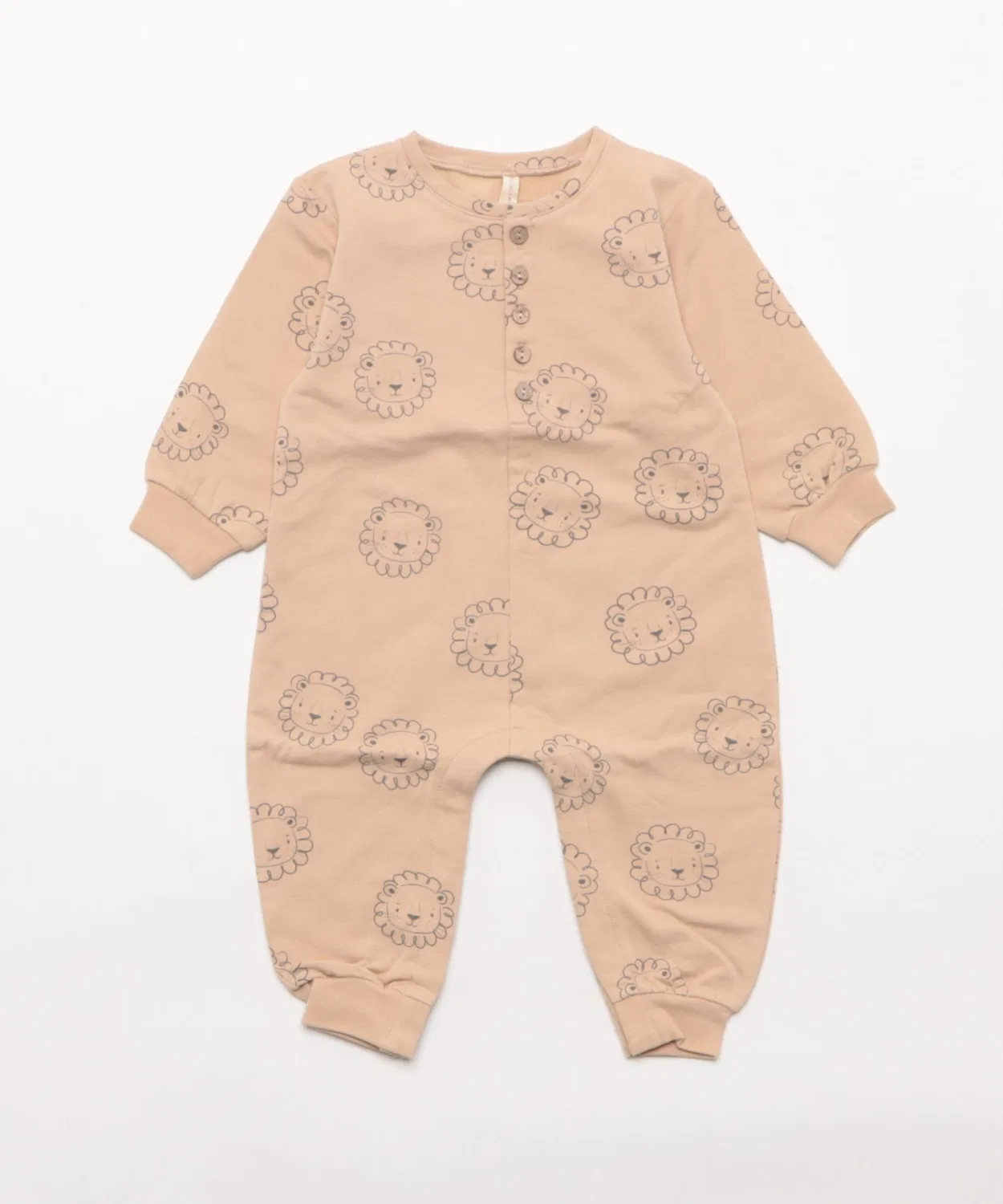 Детский комбинезон со свободным кроем из флиса с принтом Львы Lions Quincy Mae, Beige