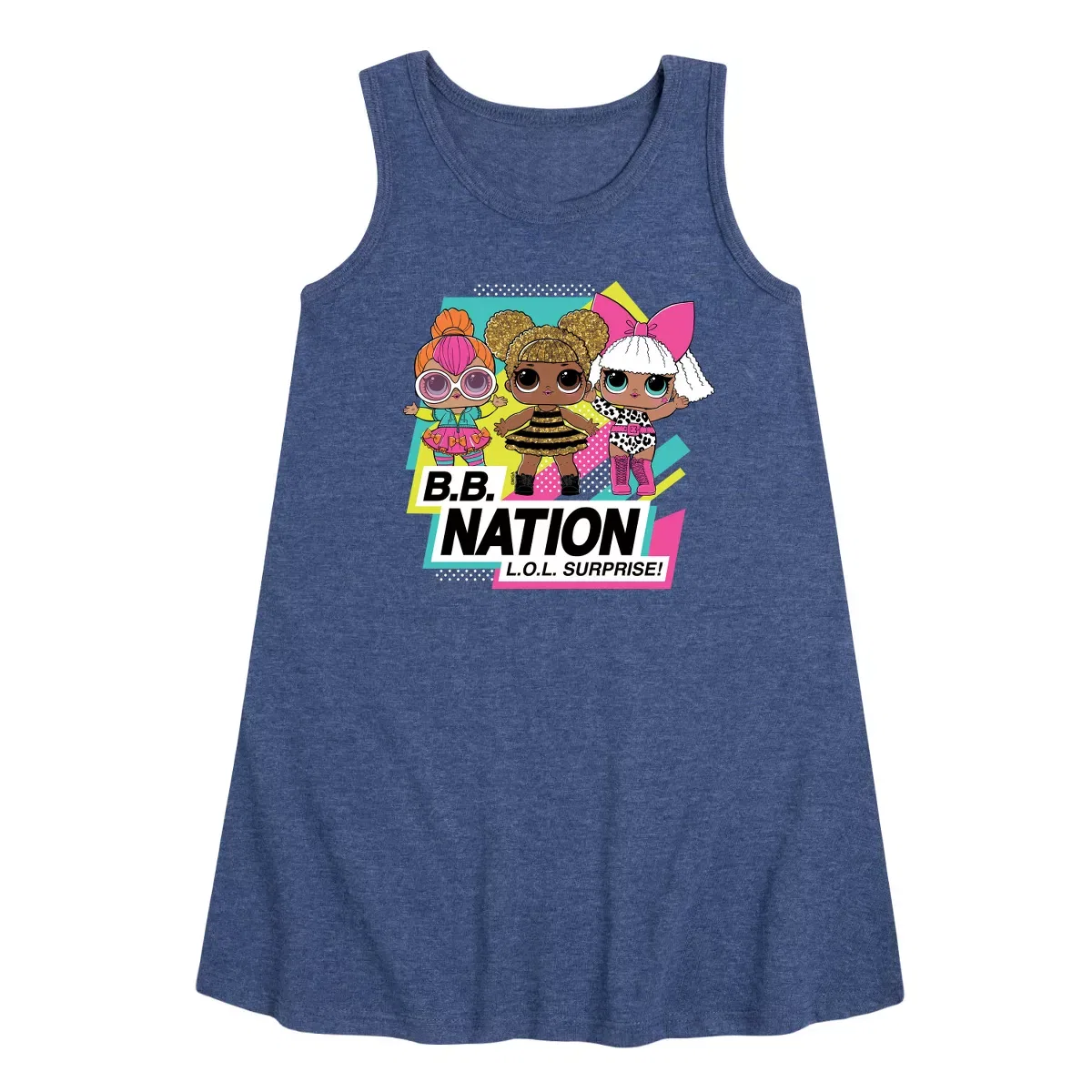 Детское платье-трапеция без рукавов B.B. Nation L.O.L. Surprise!, Heather Navy