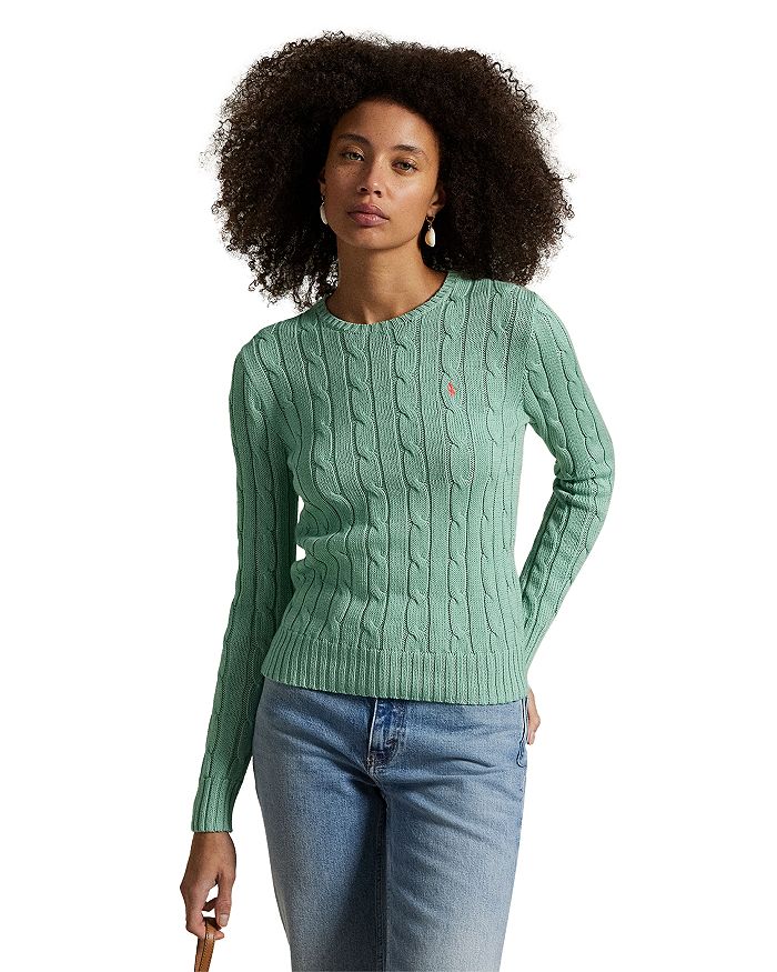 

Хлопковый свитер с рельефной вязкой Ralph Lauren, зеленый