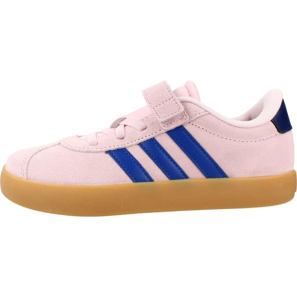 Детские кроссовки с замшевым верхом VL Court 3.0 EL C Adidas, Rosa Konigsblau Braun — фото 2