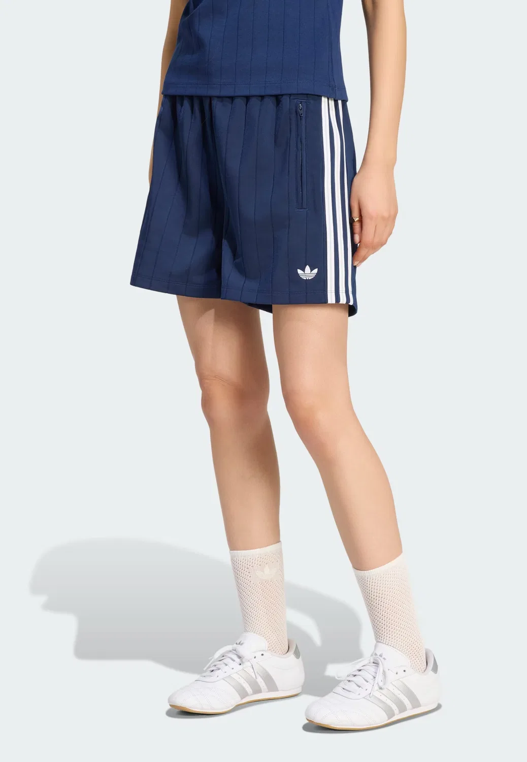 Шорты Adidas Originals свободного кроя Firebird темно-синего цвета — фото 2