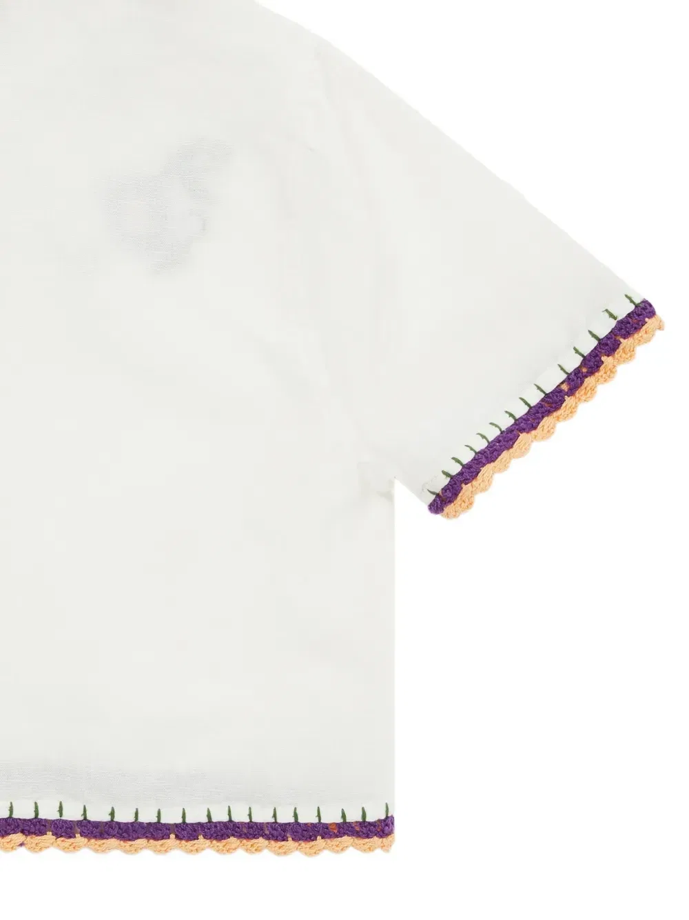Рубашка с вышивкой и отделкой крючком Stella McCartney Kids, белый — фото 4