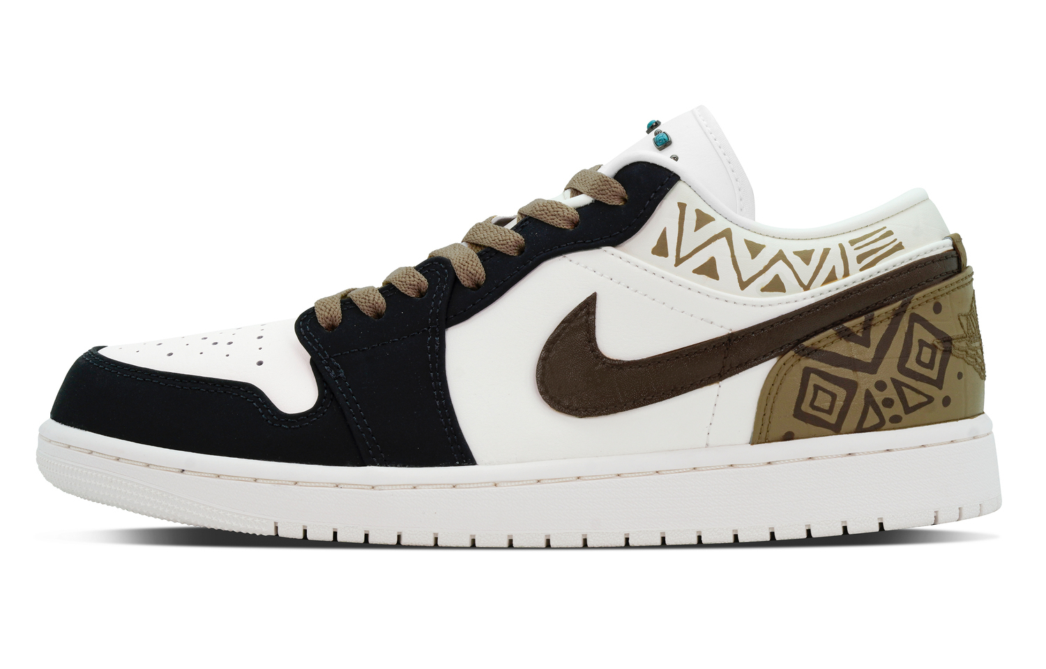 Jordan Кроссовки Air 1 DEER Viking Age, износостойкие, низкие, винтажные, мужские, черный с коричневым — фото 3