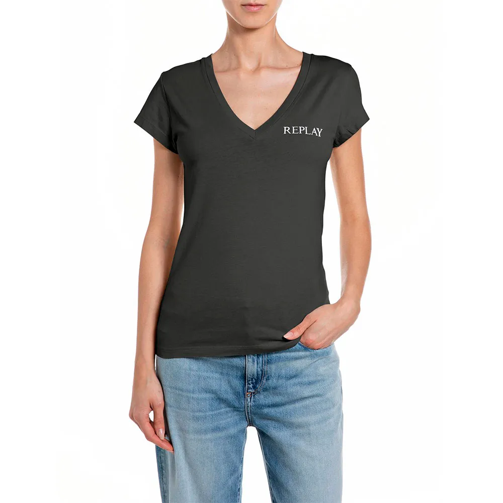 

Футболка с коротким рукавом и V-образным вырезом Replay W3467B.000.22658D, черный