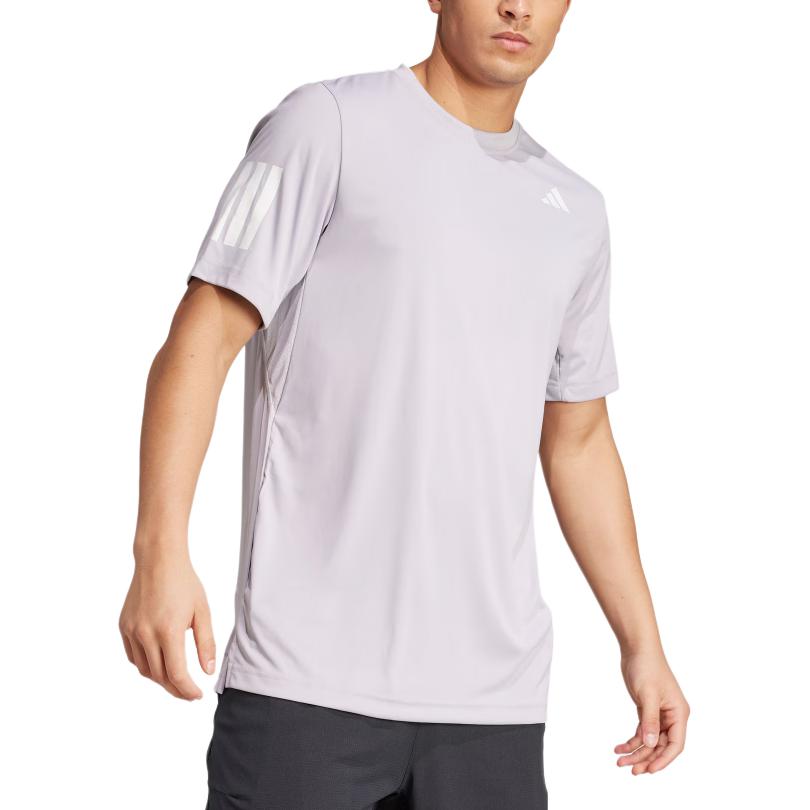 Футболка мужская Tennis3 Stripes SS25 Honor Gray Adidas, серый — фото 4