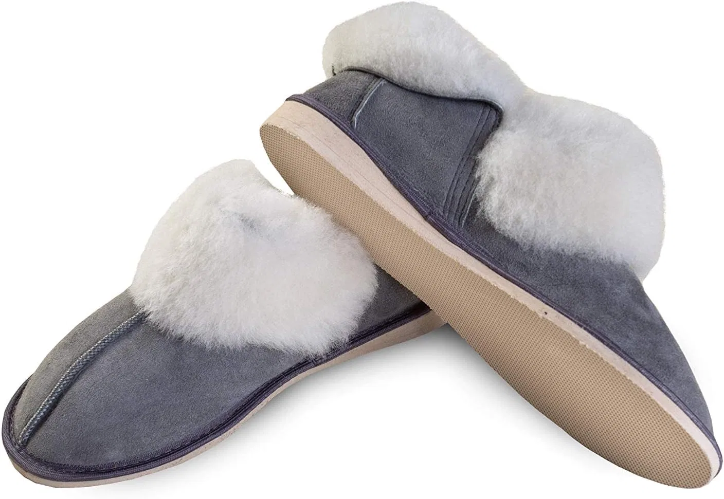 Тапочки из овчины мериносовой шерсти (европейский вариант) Merino Wool, Grau