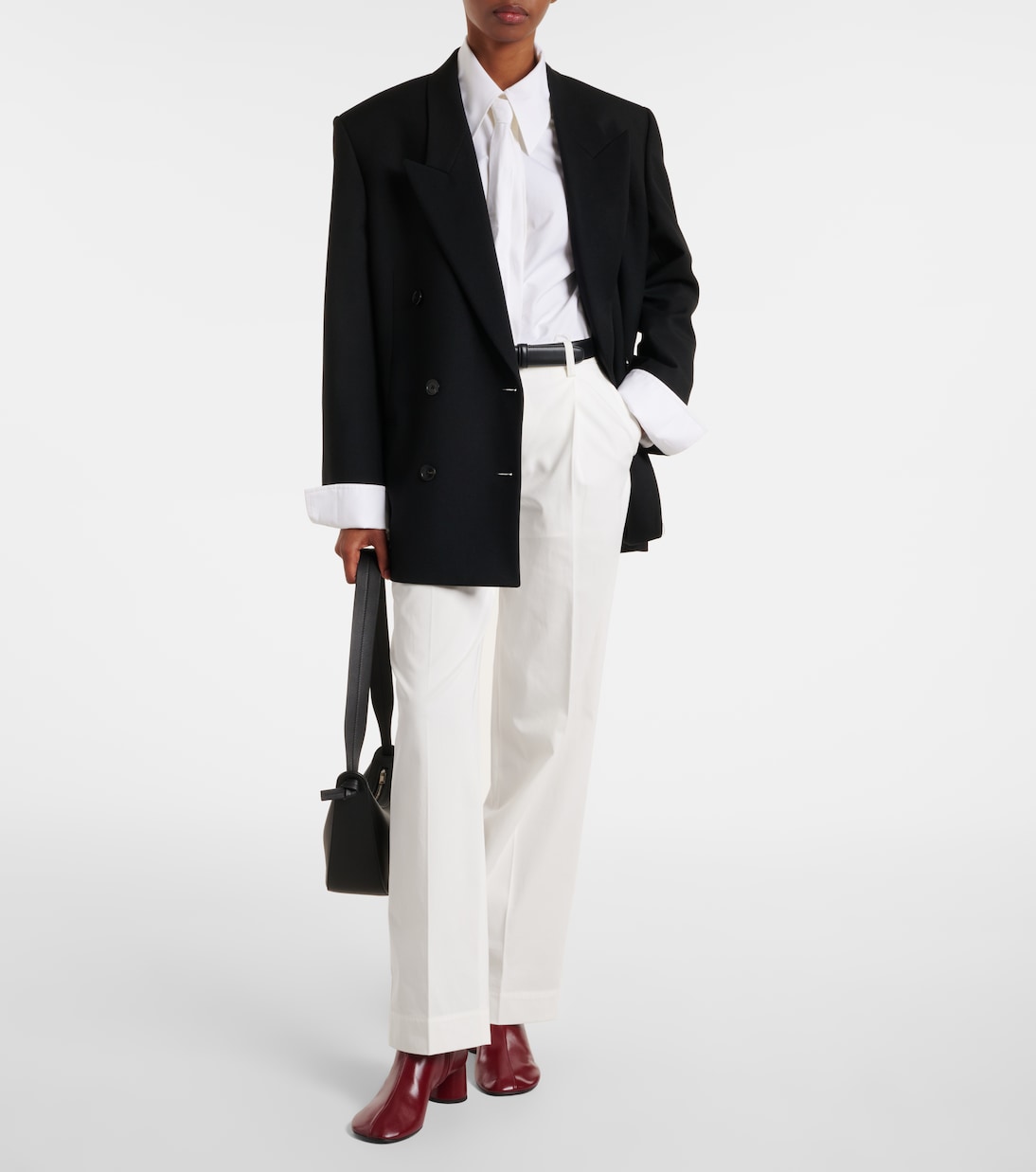 Кожаные перчаточные ботинки по щиколотку Proenza Schouler, Merlot — фото 3