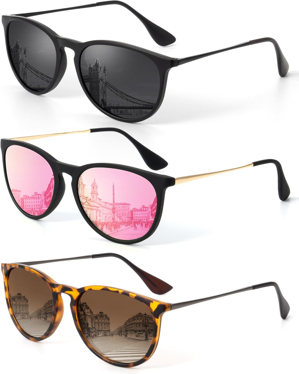 

Женские поляризованные солнцезащитные очки KALIYADI: модные солнцезащитные очки с защитой от УФ-излучения UV400 в стиле ретро для вечеринок, пляжа и шопинга, C7 Black/Pink + Black/Grey + Leopard/Gradient Brown