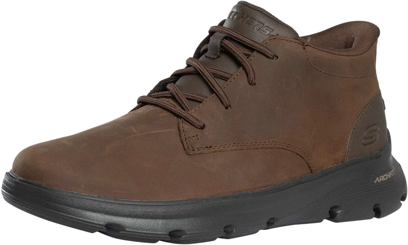 Мужские ботильоны Skechers Arch Fit Garza Ridley, Cocoa Leather Synthetic