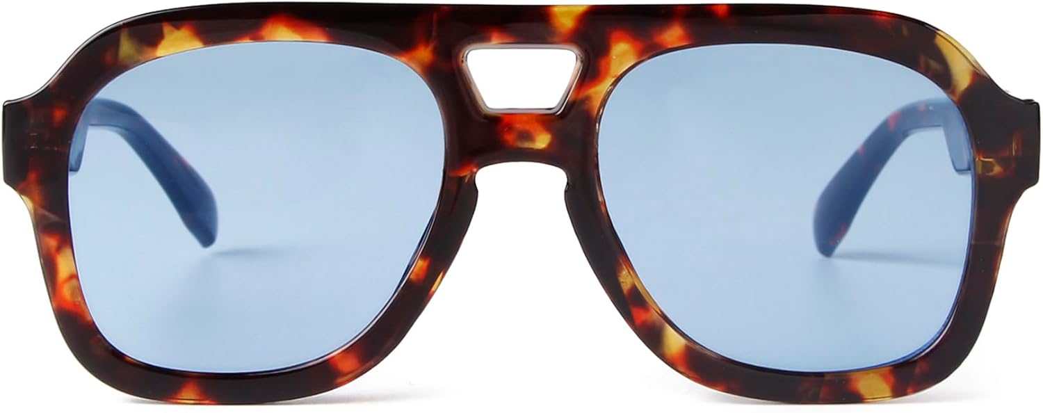 

Модные синие солнцезащитные очки-авиаторы SDINM для женщин и мужчин, дизайнерские, шестиугольная, квадратная, в толстой оправе, черепаховая расцветка, S4 Tortoiseshell\blue Lens