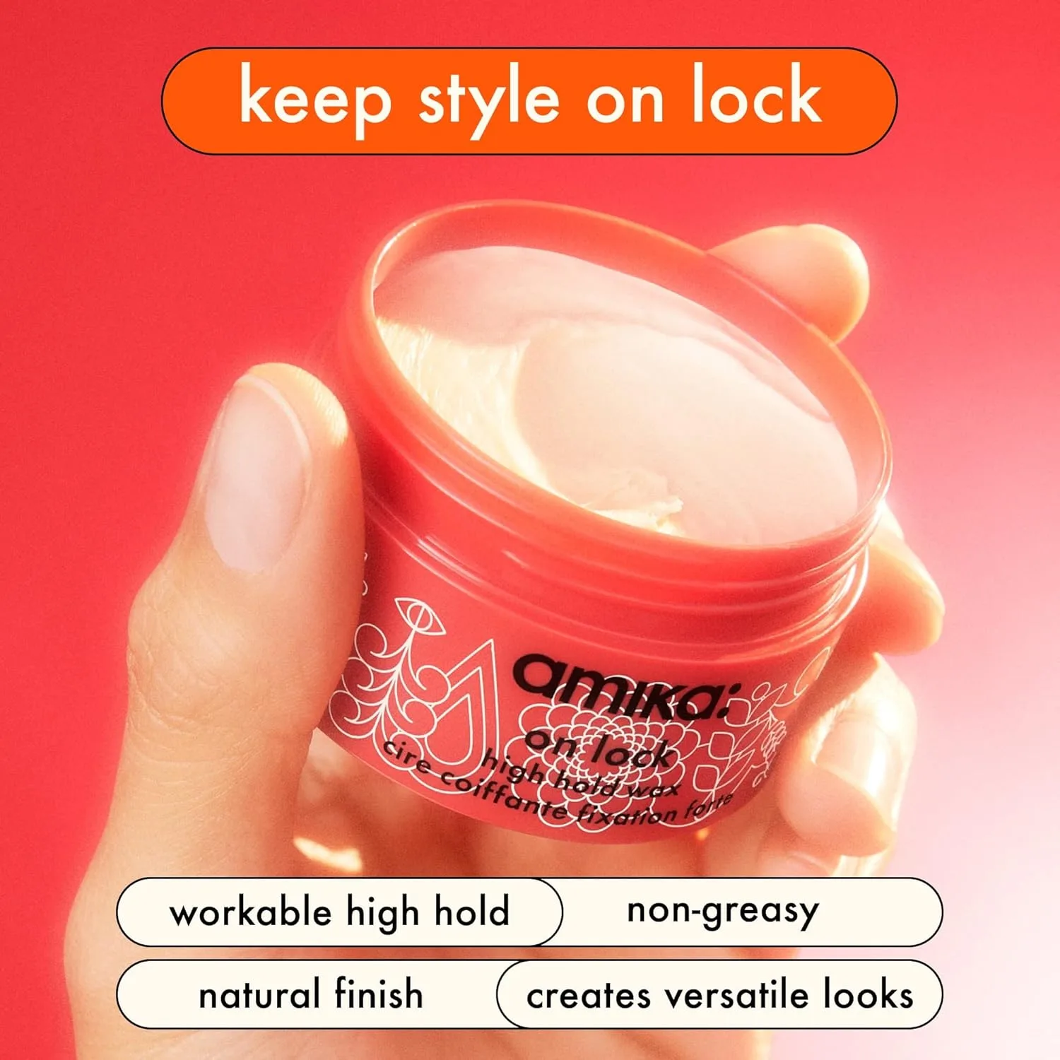 воск для волос Amika On Lock с высокой степенью фиксации — фото 2