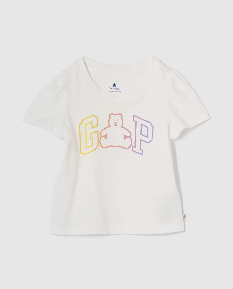 

Baby girl футболка с короткими рукавами и круглым вырезом Gap, белый