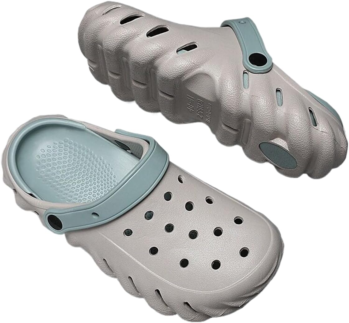 

Женские и мужские повседневные сабо с толстой подошвой, противоскользящие, из EVA, модные, с круглым носком, для дома, улицы и пляжа, закрытые тапочки на легкой подошве Dannling, серый