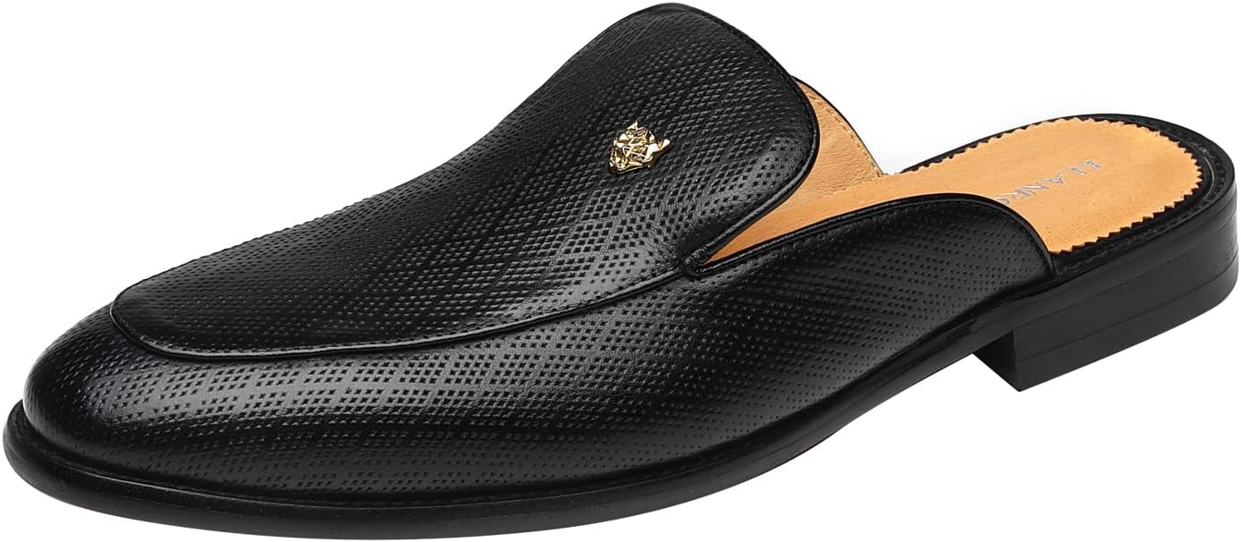 

Мужские лоферы ELANROMAN без задника, черные, из натуральной кожи, мюли, тапочки, обувь на легком надевании