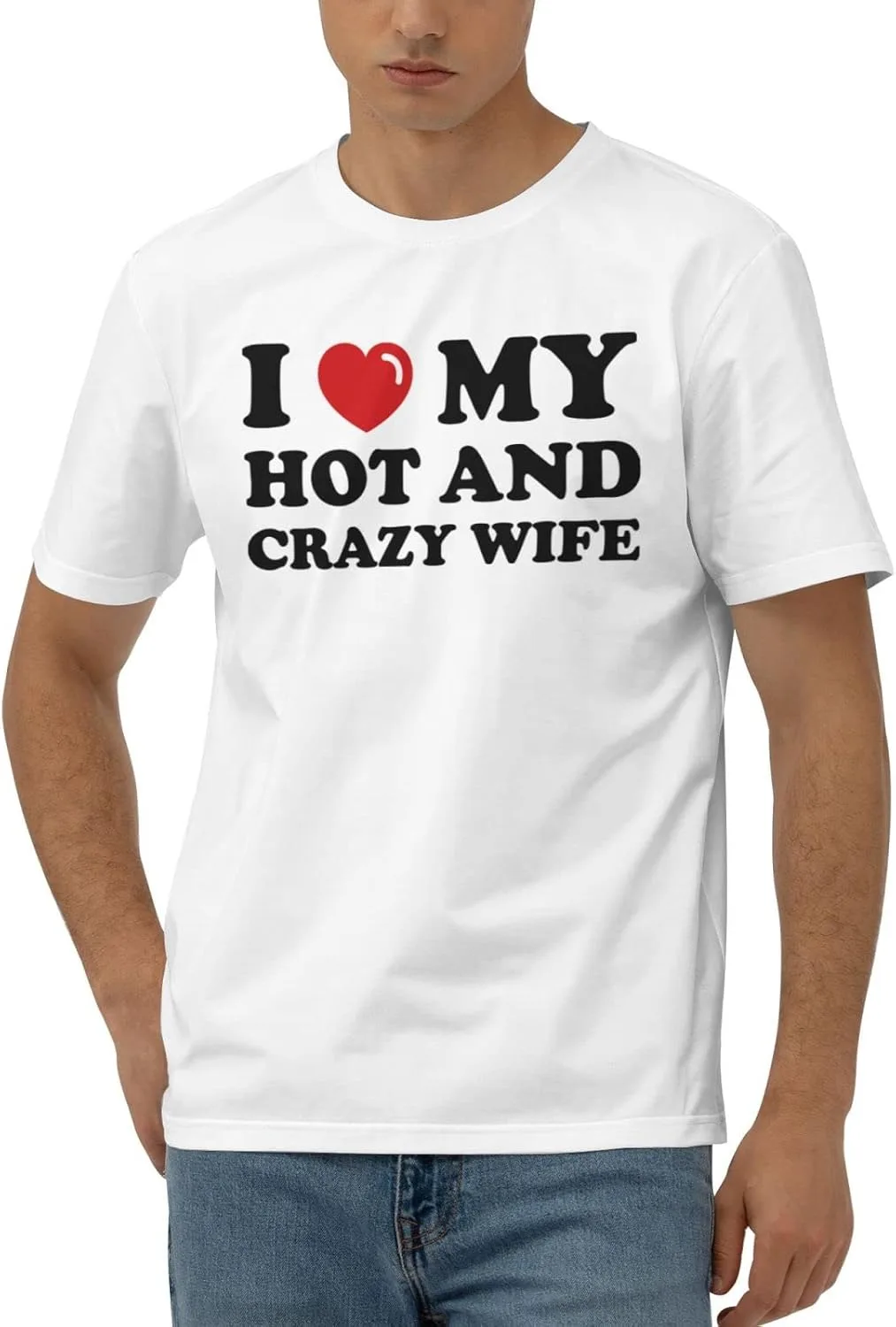 

Футболка для мужчин с принтом I Love My Hot and Crazy Wife gaeruite