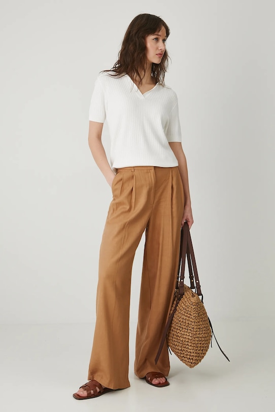 

Брюки с добавлением льна Medicine, коричневый