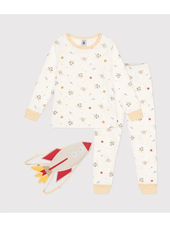 Пижама хлопковая PETIT BATEAU, крем