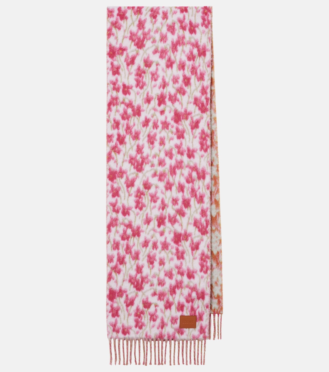 

Шерстяной шарф с цветочным узором Loewe, Pink/Multicolor