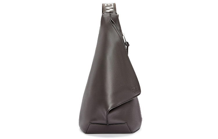 

LOEWE Сумка-слинг Anton Sling из мягкой гладкой коровьей кожи с жаккардовой тканью, стандартная, мужская, темно-серого цвета