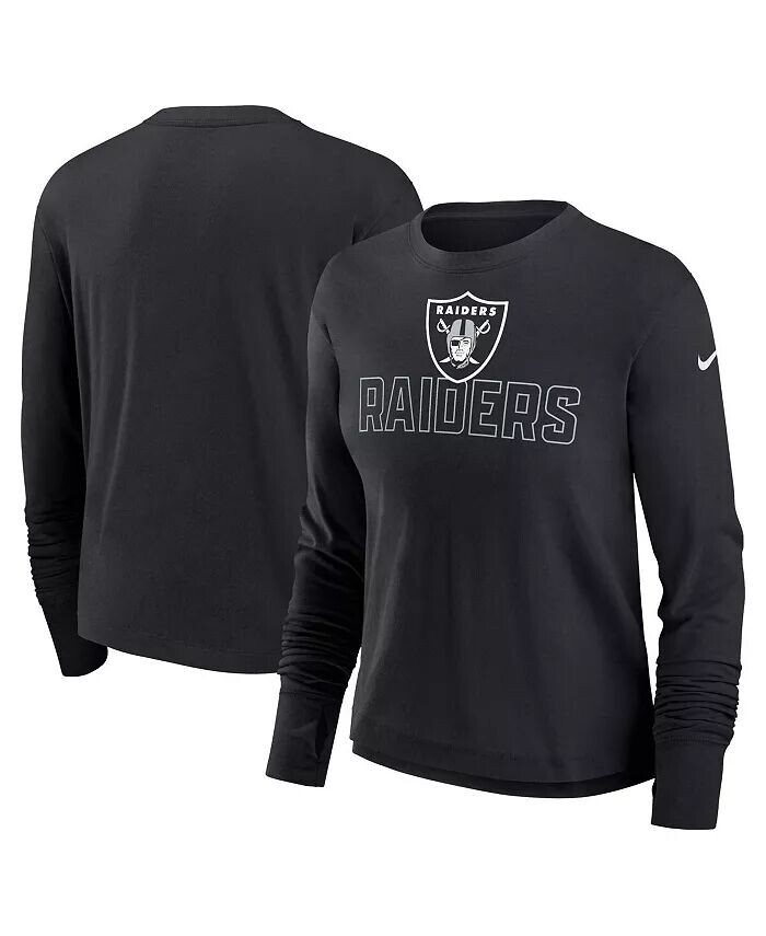 

Черная женская футболка с длинным рукавом Las Vegas Raiders High Hip Performance Nike