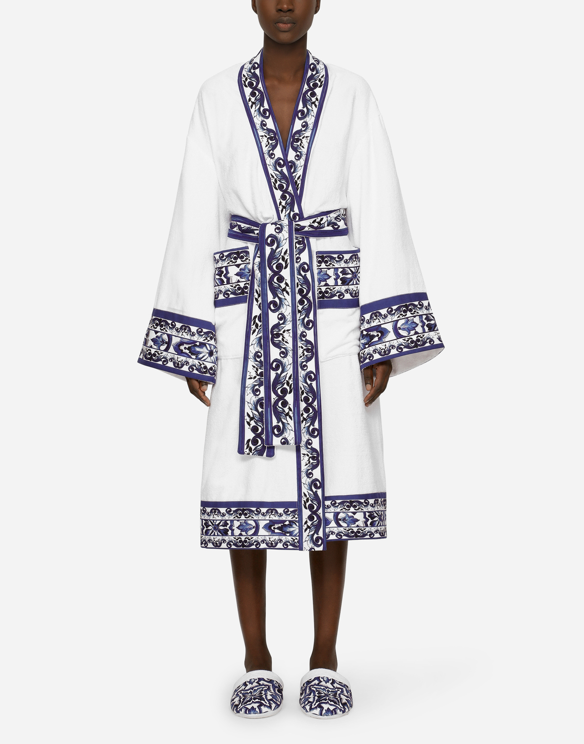 Хлопковый махровый халат Dolce & Gabbana, мультиколор — фото 3