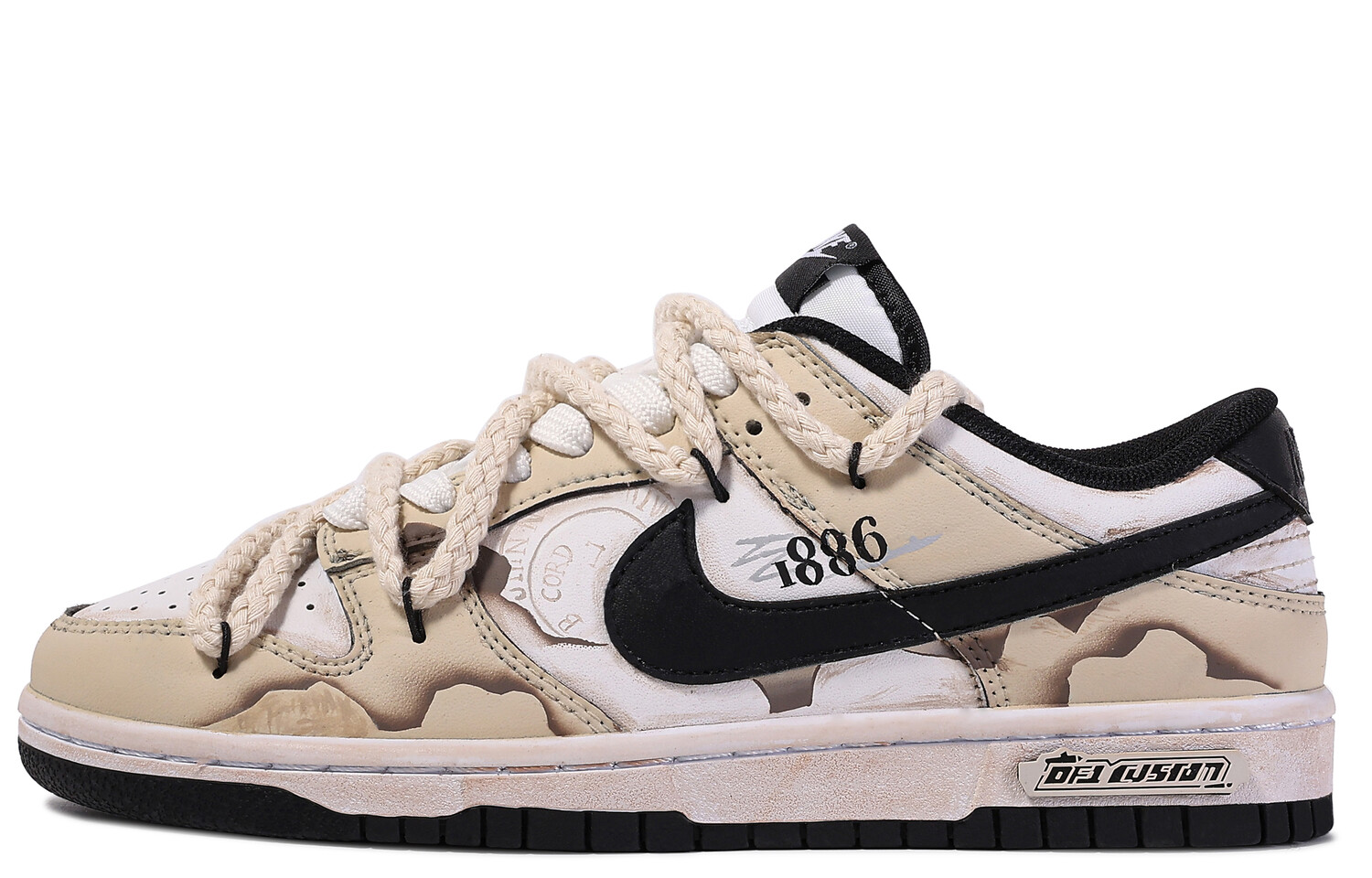 

Кроссовки Nike Dunk Skateboarding Shoes Women's Low-top Brown/White, цвет Linen