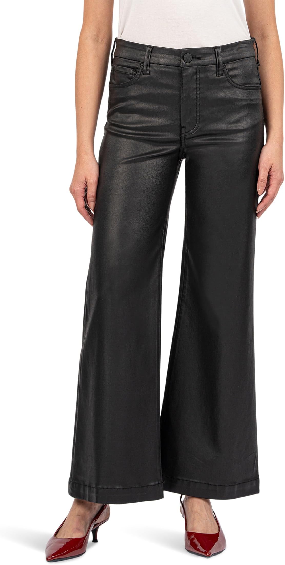 

Брюки KUT from the Kloth Meg High-Rise Fab Ab Wide Leg Wide Hem In Black, Black
