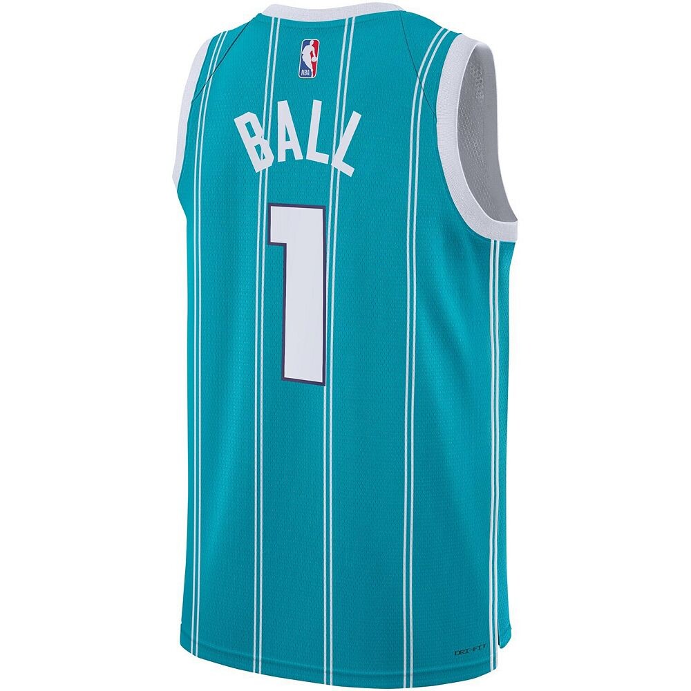 Молодежная футболка Nike LaMelo Ball Teal Charlotte Hornets Swingman — Icon Edition, цвет Chr Blue — фото 4