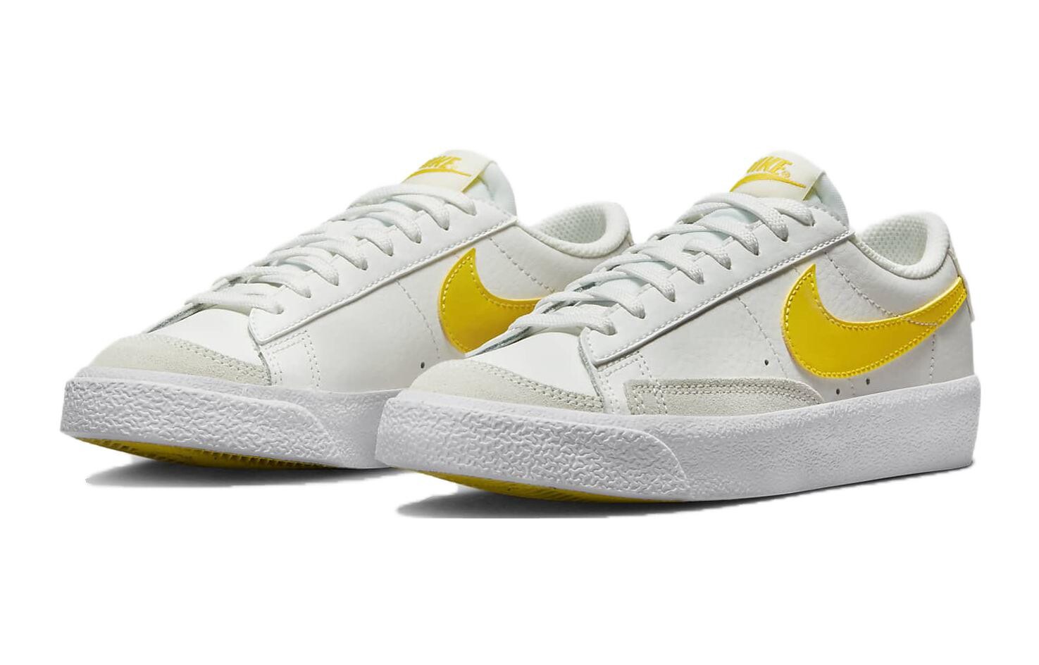 Детские кроссовки для скейтбординга Blazer GS Nike, белый/желтый — фото 3